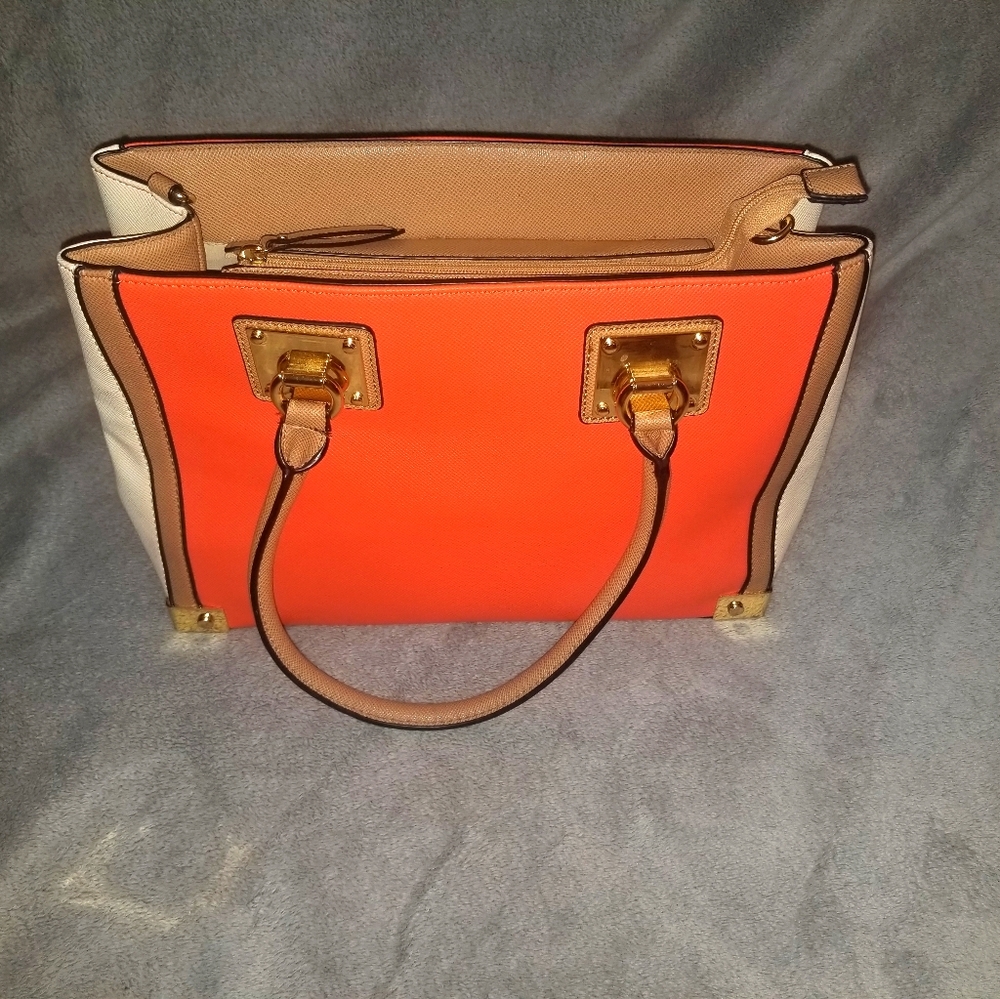 Aldo Orange & Cream Handbag